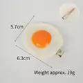 Creative PVC fried egg hair clip with orange yolk and silver metal duckbill clip - Poached Egg - Silver Hair Clip