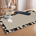 Heat resistant grey ironing mat featuring a white puppy pattern and floral border trim - 50*70CM / Cute Dog Time