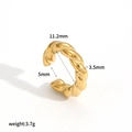 Technical dimensions of 18k gold plated twisted C-shape ear cuff with size measurements - Twisted Ring Style (TE60328) / Gold