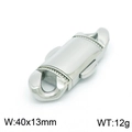 Polished silver stainless steel Cuban clasp, size 40x13mm, 12g weight for jewelry making - Steel Color (KLJ7486-Z)