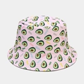 Pink bucket hat featuring all-over avocado print and colorful abstract pattern - M (56-58cm) / Small Avocado Pink
