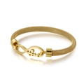 Bracciale in maglia di acciaio al titanio dorato con ciondoli infinito e Love elegante - Stile A-Stile Testo Infinito Love (Oro)