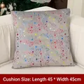 Grey Christmas pillow cover 45x45cm with colorful stars pattern for sofa decor - Colorful Stars (Grey)