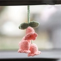 Handmade crochet lily of the valley car pendant in pink and green knitted yarn - Lily of the Valley Pink