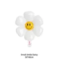 Small size white smiley daisy flower balloon 50x40cm for birthday party decoration - Small Daisy Without Rod / White