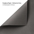 Waterproof matte dark grey flower wrapping paper, 58x58cm premium thick gift sheets - 15 Sheets/Pack (58*58cm) / Mulsanne Grey