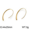 Orecchini a goccia in acciaio inossidabile dorato design minimalista 44x25mm - Stile Gancio Lungo (KE84612-K) / Oro