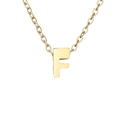 Gold-plated stainless steel necklace with 'F' letter pendant for women - Letter F