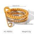 Detail shot of two-tone braided texture ring showing 0.88cm width and 5.5g weight info - Multi-layer Woven Texture Pin Style (HC-R30551)