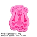 Pink silicone mold with a monkey animal shape for DIY soap and fondant crafts - Lion (17-34) / Pink