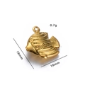 Golden stainless steel tropical fish pendant for DIY jewelry, 18mm double-sided hollow charm - Gold Fish