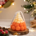 Orange and white gradient Christmas tree candle with Best Wishes ribbon, 12cm tall - Large / Gradient Orange