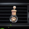 Cute milk tea color car air vent perfume bottle with brown bear paw decoration - Brown Bear Paw / Air Vent Empty Bottle