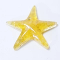 Starfish resin ornament with yellow crystal stones and gold foil flakes for DIY decor - Citrine Gold Foil