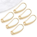 Polished gold-plated copper earring hooks with closed loop for DIY jewelry making - Smooth Surface Ear Hook (3.5*9*19mm)
