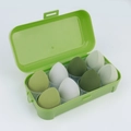 8-piece green gradient makeup sponge set with transparent plastic storage container - 8-Grid Colored Box Green Series
