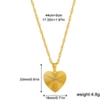 Detailed dimensions of gold 18k heart pendant necklace with 23mm x 18mm size specs - Heart Shape