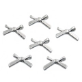 Detailed view of six silver hollow bow alloy pendants for DIY jewelry making - No. 13 Bowknot-Silver-12*19mm