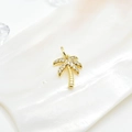 18k gold-plated palm tree pendant featuring micro-pave zircons on a seashell surface - Gold / Palm Tree