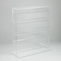 Clear acrylic four-tier display stand with multiple holes for body jewelry and earrings - 72 Holes 4 Layers / Clear