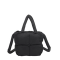 Borsa tote imbottita trapuntata nera moderna con manici morbidi e design a nuvola - Nero