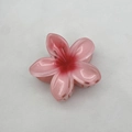 Pink plumeria hair claw clip with a glossy resin finish for elegant beach styling - Frangipani Claw Clip (Cross-border Edition) / 8cm / Light Orange