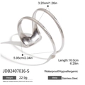 Bracciale rigido in acciaio inossidabile argento dal design minimalista e moderno - Argento