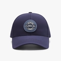 Waterproof dark blue baseball cap with round rubber patch and laser-cut vents - Adjustable / Royal Blue
