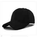 Gorra de béisbol clásica de pana negra con visera curva para moda al aire libre - Ajustable / Negro