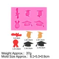 Stampo in silicone rosa per laurea con tocco e diploma per decorazioni per torte - Rosa B895