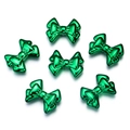 Metallic green bow-shaped acrylic beads for DIY jewelry and accessory crafting - Green