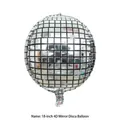 18-inch silver 4D mirror disco ball balloon with white starburst patterns for party decor - 4D Sphere Disco Silver / 18 Inch