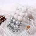 36-piece 4cm Christmas ball ornament set in white and silver finishes with glitter and matte texture - 4cm 36Pcs / Silver + White