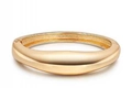 Polished golden wide-surface cuff bracelet with streamlined thick design and hinge closure - Gold Streamlined Thickened (SZYS-025HJ-JS)
