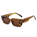 Classic tortoiseshell square sunglasses with dark brown lenses in a retro PC frame - Tortoiseshell Frame Tea Lens