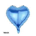 Blue 18 inch heart shaped foil balloon with metallic finish for wedding decor - Heart Blue