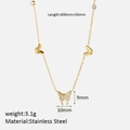 Collier en acier inoxydable doré avec pendentif papillon micro-pavé et chaîne d'extension - Collier papillon