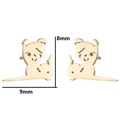 Golden girl-shaped stainless steel stud earrings in cartoon style, 9mm width - Gymnastics 2 / Gold