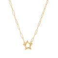 Collier minimaliste en or 18 carats avec pendentif étoile et chaîne trombone moderne - Collier Étoile à Cinq Branches