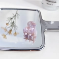 Mini acetate hair claw clip in lavender marble pattern for women and children hairstyles - Gem Pink