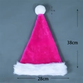 Pink plush Christmas hat for adults and children, measuring 38cm in height and 28cm in width - Haipai Long Plush Kids / Rose Red