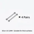 Set di 4 paia di orecchini S999 in argento sterling per lobi spessi, misura 11mm - Argento / 10-11MM