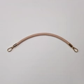 Close-up of beige PU leather handbag strap with golden metal spring hooks for replacement - Khaki with Gold Hook