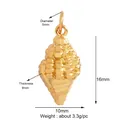 Pendentif coquillage en laiton doré poli pour la création de bijoux nautiques - K582167-Gold Conch