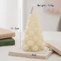 Creamy bubble texture Christmas tree scented candle, 11.5cm high and 114g in weight - Bubble Christmas Tree(55) / Cream White