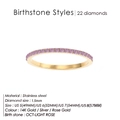 14K gold plated stainless steel ring featuring 22 light rose pink birthstone crystals - October Light Rose-Gold Color