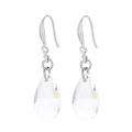 Boucles d'oreilles élégantes en cristal argenté avec des accents étincelants - Style Pierre Claire Poire Argent (KE103905-Z)