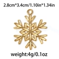 Pendentif flocon de neige doré en acier inoxydable 304 ajouré, taille 2,8cm x 3,4cm - Flocon de Neige Doré