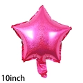 10-inch star-shaped rose red aluminum foil balloon with glitter finish for party decor - 10 Inch Laser Rose Red Star