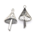 Pendentifs champignons en argent vintage avec texture mouchetée et dos en métal brossé - Style A3-153